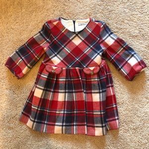Tartan plaid wool blend dress